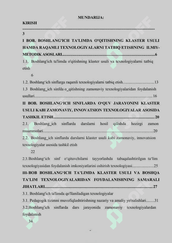 Boshlang’ich ta’limda o’qitishning klaster usuli 2
