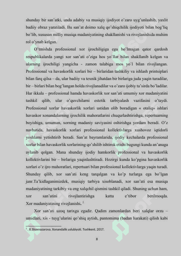XOR MA’DANIYATINING KELIB CHIQISH TARIXI. 8