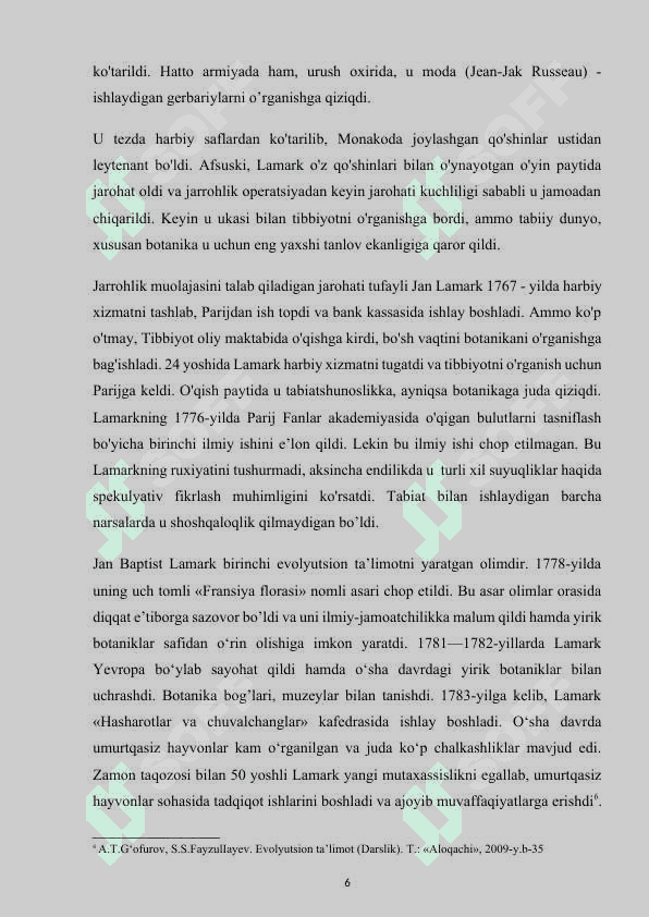 Insonning kelib chiqishi haqida Lamark nazariyasi 6