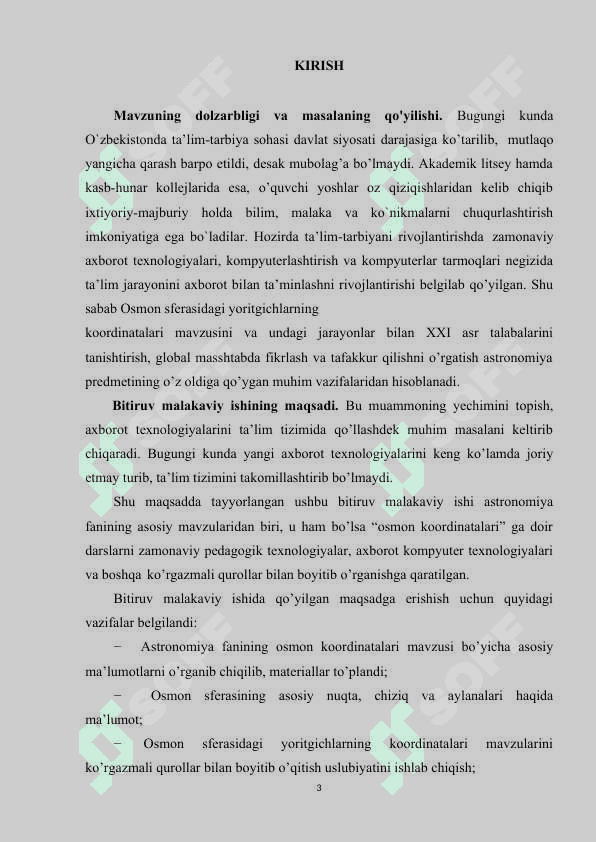 Akademik litseylarda “Osmon sferasidagi yoritgichlarning koordinatalari 3