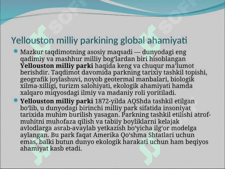 Yellouston milliy parki.ppt 3