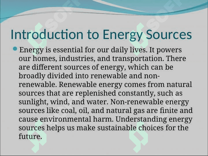 Sources of Energy Green Energy and Saving Energy.ppt 3