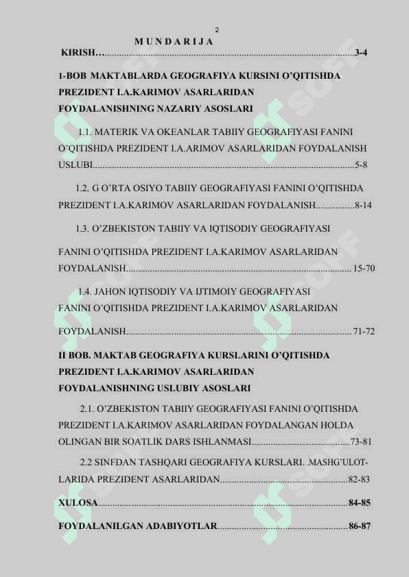 Maktablarda geografiya kursini o’qitishda prezident I.A.Karimov asarlaridan foydalanish usuli 2