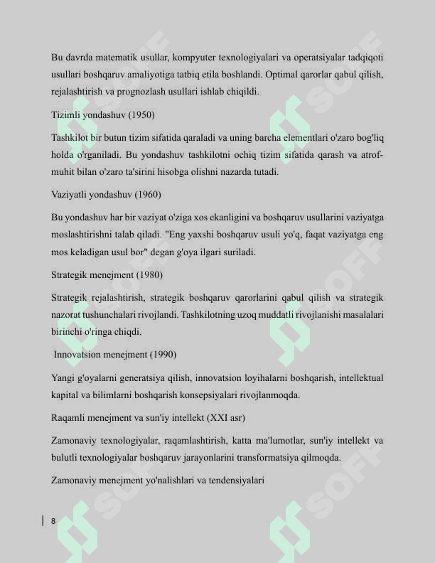Muvaffaqiyatli menejment mezonlari 8