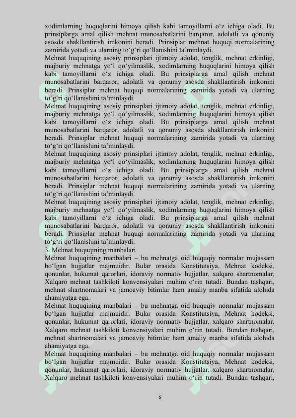 Mehnat huquqi prinsiplari va manbalari 6