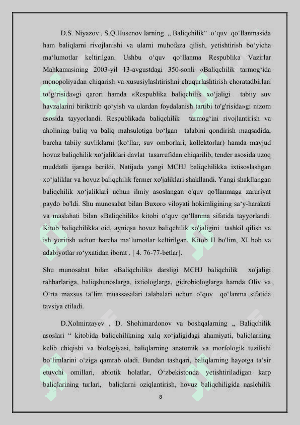 O'rta Osiyo suv havzalarida uchraydigan baliq turlari 8