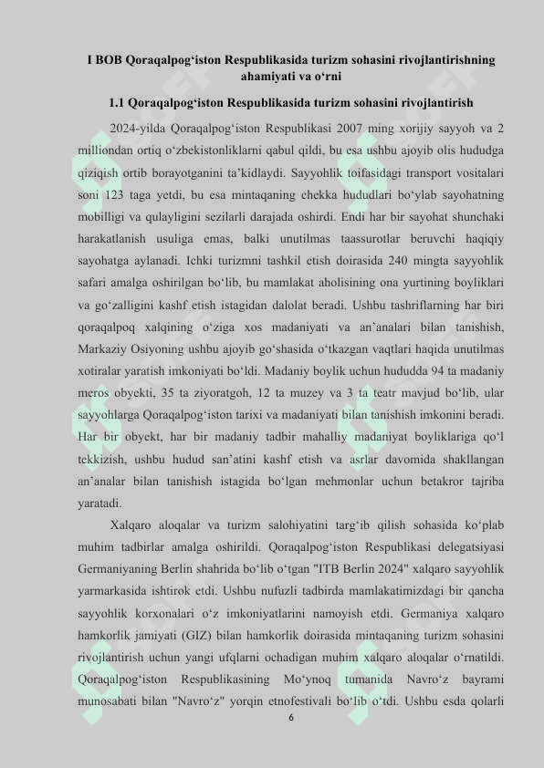 Qoraqalpog’iston Respublikasi turizm va rekreatsiya geografiyasi 6