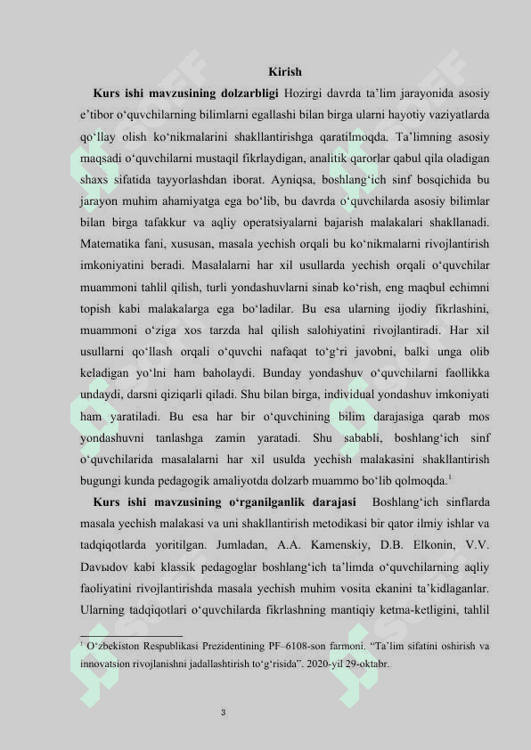 Boshlang‘ich sinf o‘quvchilari masalalarni har xil usulda yechish malakasini shakllantirish kurs ishi 3