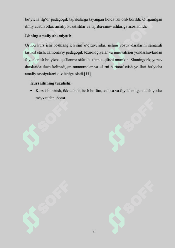 SAVOD OʻRGATISH TAYYORLOV DAVRI YOZUV DARSLARINI TASHKIL ETISH 4