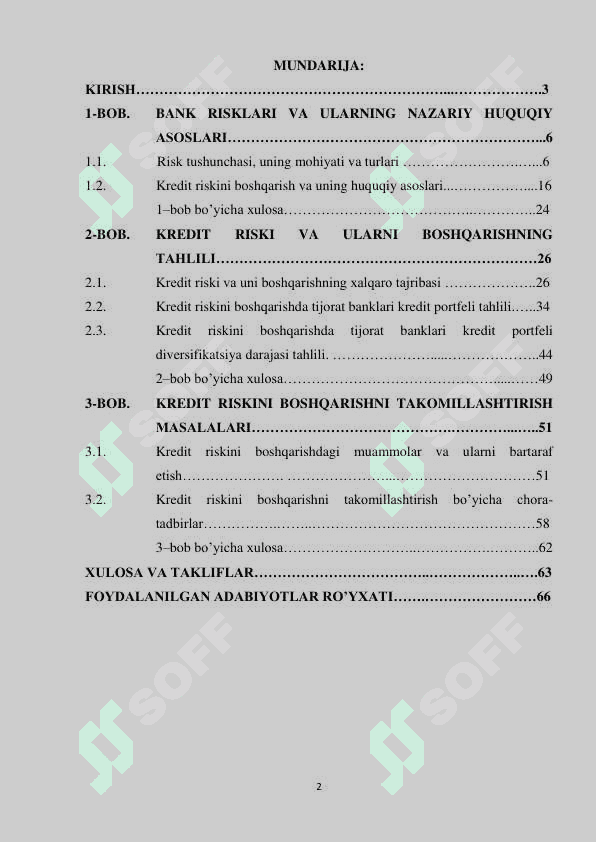 TIJORAT BANKLARIDA KREDIT RISKINI BOSHQARISH 2