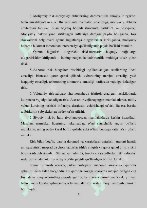 TIJORAT BANKLARIDA KREDIT RISKINI BOSHQARISH 8