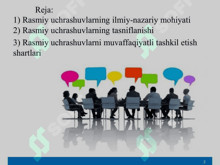 RASMIY UCHRASHUVLAR VA ULARNI TASHKIL ETISH 2