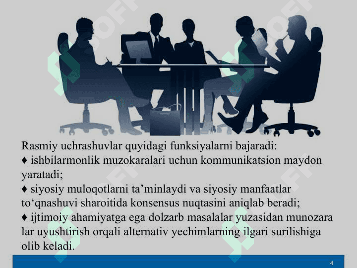 RASMIY UCHRASHUVLAR VA ULARNI TASHKIL ETISH 4