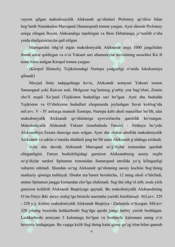 SO‘G‘D VOHASI ANTROPOLOGIYASINING ILMIY O‘RGANILISHI 8