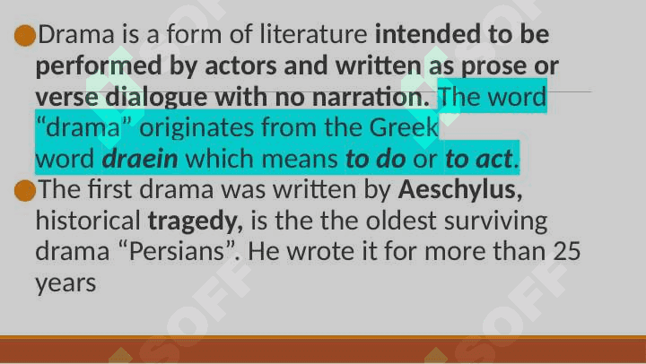 Genre outline: DRAMA 6