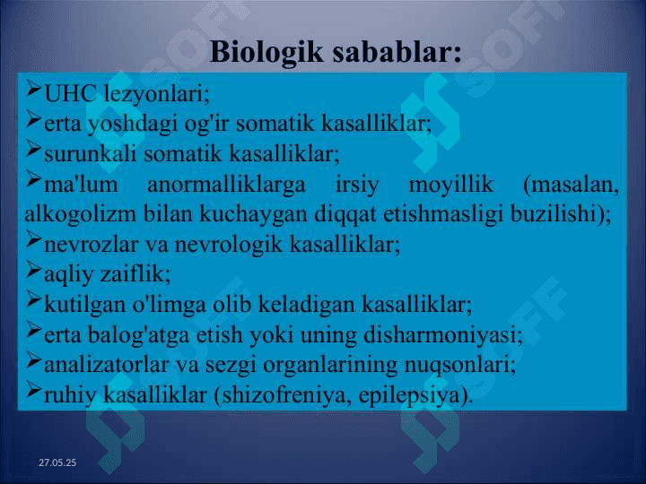 SHAXS  OG‘ISHGAN XULQINING  PSIXOLOGIK MEXANIZMLARI 7