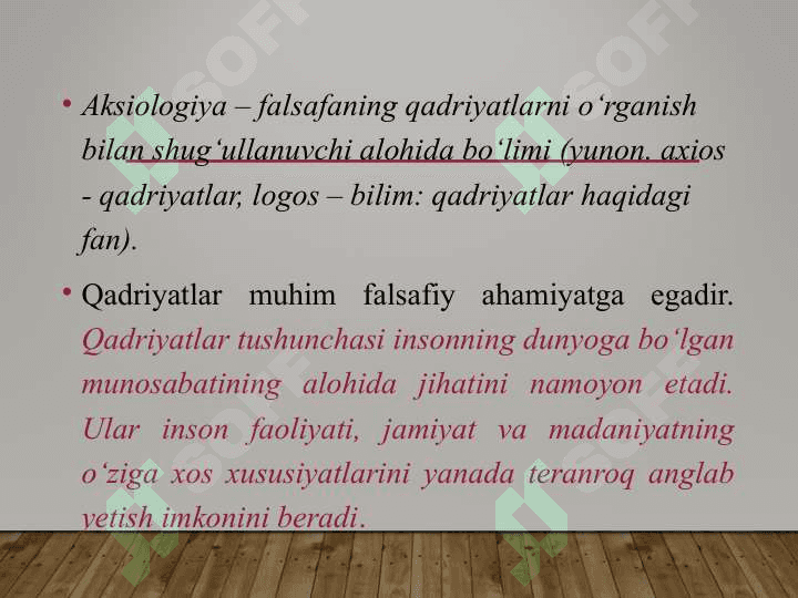 Qadriyatlar Falsafasi (aksiologyia) 3