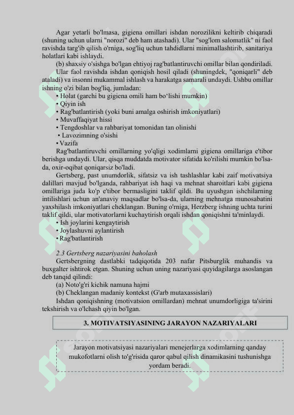 Shaxslar va guruhlarning motivatsiyasi. Ta’lim va rivojlanish. Sertifikatlash 7