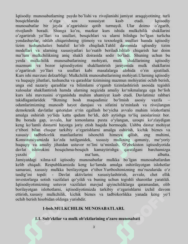 Mulk va Mulkchilik munosabatlari 3