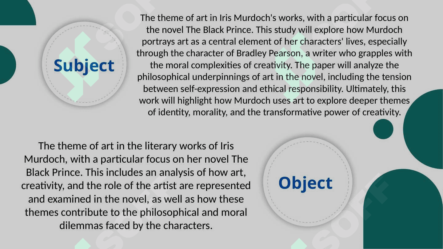 The theme of art in the works of Iris Murdoch (the novel, the black prince) 3