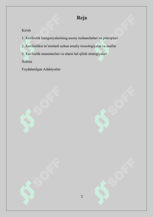 OPERATSION TIZIMLAR XAVFSIZLIK KATEGORIYALARI ( ORANJEVAYA KNIGA) 2
