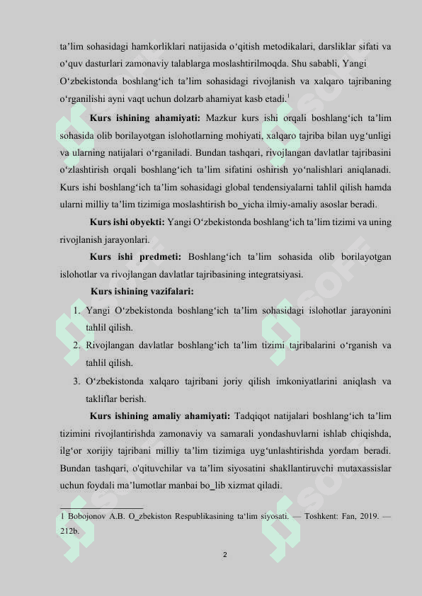 YANGI OʻZBEKISTONNING BOSHLANGʻICH TA'LIM BORASIDAGI  RIVOJLANGAN DAVLATLAR BILAN HAMKORLIKLARI 2