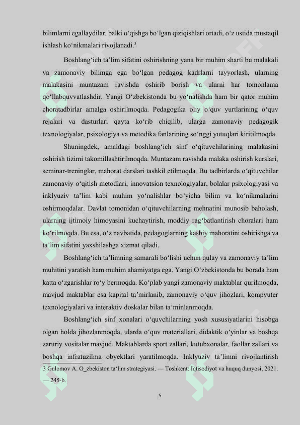 YANGI OʻZBEKISTONNING BOSHLANGʻICH TA'LIM BORASIDAGI  RIVOJLANGAN DAVLATLAR BILAN HAMKORLIKLARI 5