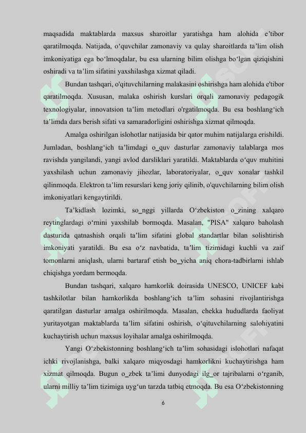 YANGI OʻZBEKISTONNING BOSHLANGʻICH TA'LIM BORASIDAGI  RIVOJLANGAN DAVLATLAR BILAN HAMKORLIKLARI 6