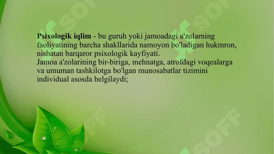 Jamoadagi psixologik iqlim 2