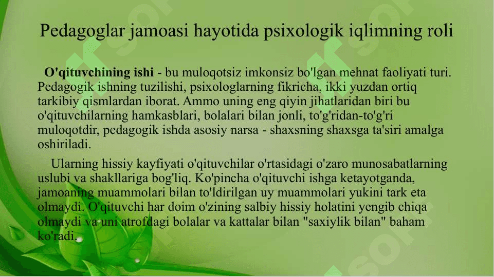 Jamoadagi psixologik iqlim 3