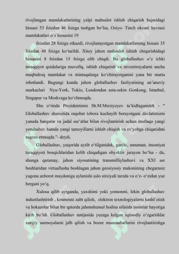 Globallashuv va uning mahalliy iqtisodiyotga ta'siri 5
