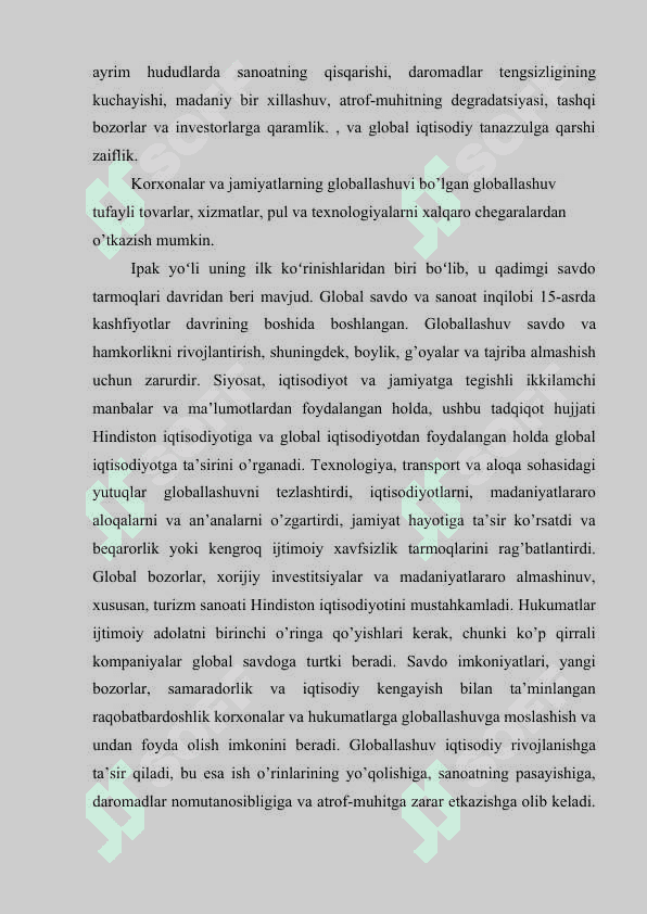 Globallashuv va uning mahalliy iqtisodiyotga ta'siri 8