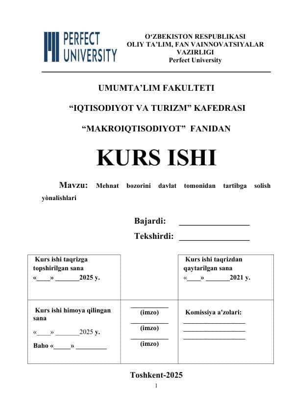 Mehnat bozorini davlat tomonidan tartibga solish yònalishlari 1