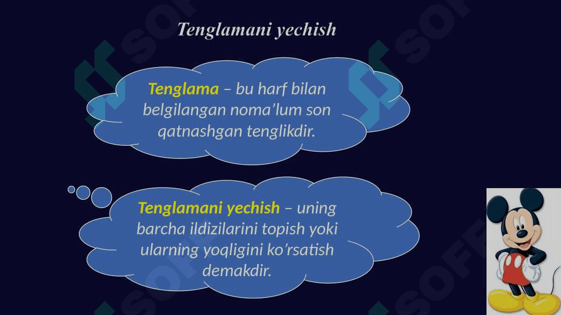 Tenglamalar mavzusini o'qitish metodikasi 3