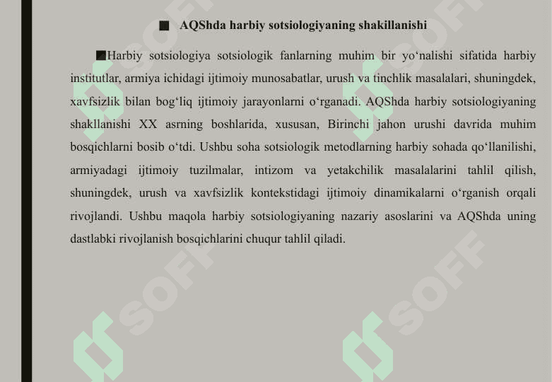 AQSH da harbiy sotsiologiyaning shakillanishi 25 4