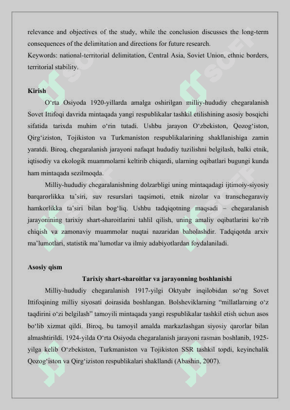 O‘rta Osiyoda olib borilgan milliy-hududiy chegaralanish  maqola 25 2