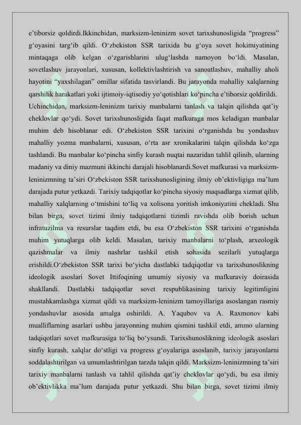 O‘zbekiston SSR tarixi tarixshunosligi masalalari 26 5