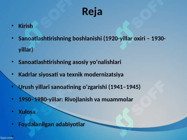 O‘ZBEKISTON SSRDA SANOATLASHTIRISH 25 2