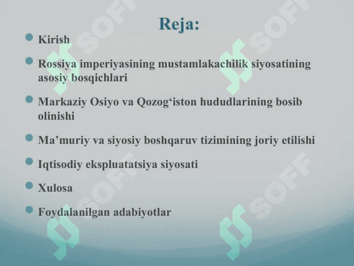 Rossiya imperiyasining mustamlakachilik siyosati 25 2