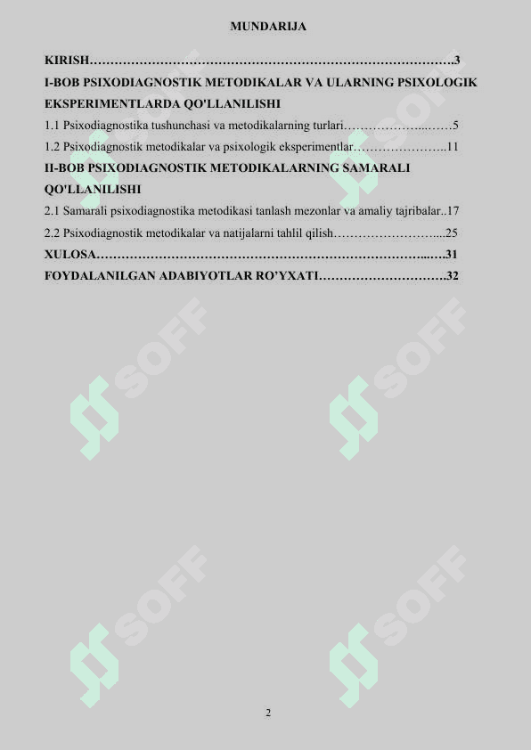 Psixologik eksprementlarda psixodiagnostik metodikalardan 2
