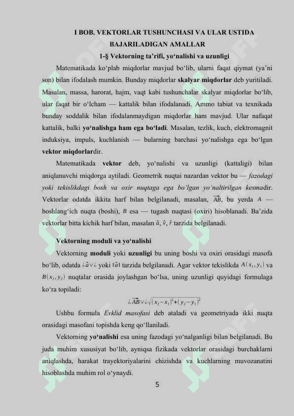 Vektorlar algebrasi elementlari  kurs ishi 4
