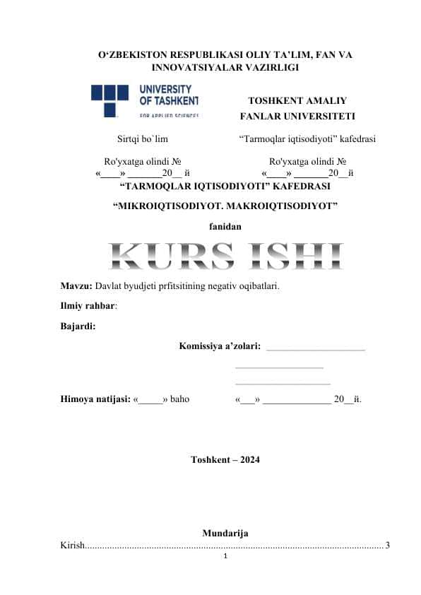 Davlat byudjeti prfitsitining negativ oqibatlari.