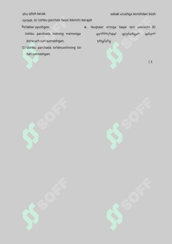 Test ona tili asosiy blok 2