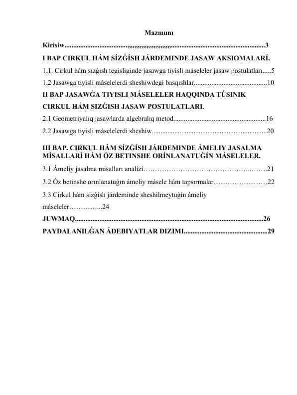 CIRKUL HÁM SÍZǴÍSH JÁRDEMINDE JASAW 1