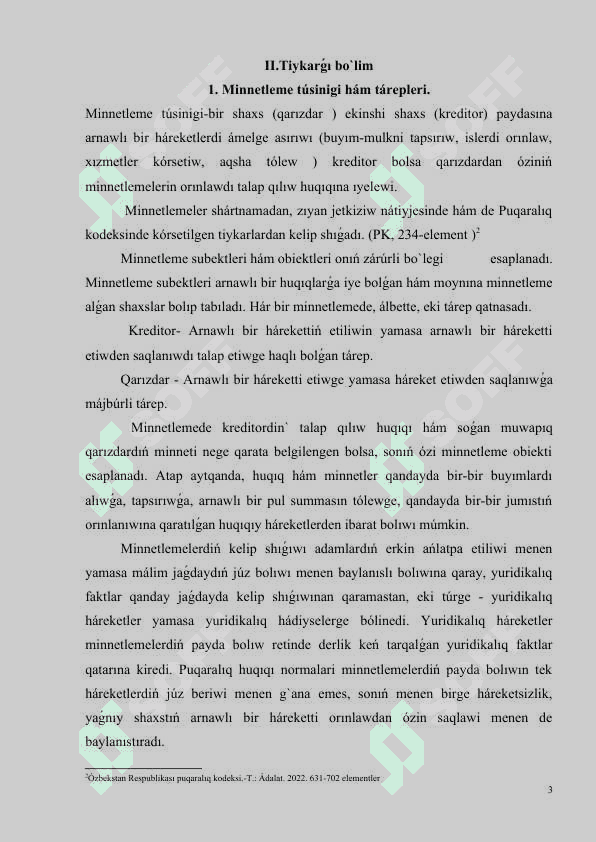 MINNETLEMELERDI BUZǴANLIQ USHIN JUWAPKERSHILIK 3