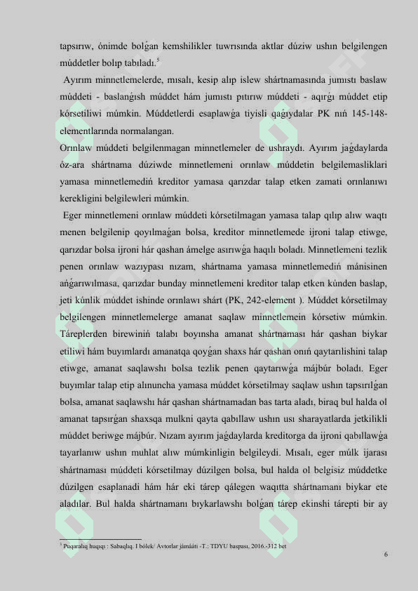 MINNETLEMELERDI BUZǴANLIQ USHIN JUWAPKERSHILIK 6