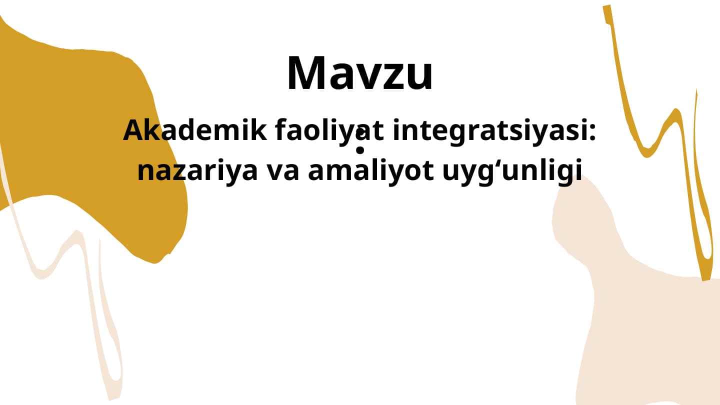Akademik faoliyat integratsiyasi