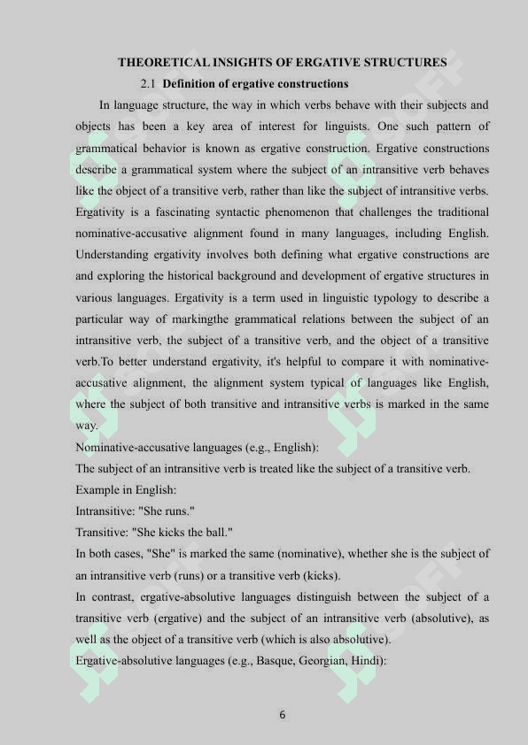 Ergative constructions and their typological features in English and Uzbek languages 6