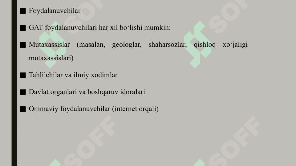 Geografik axborot tizimlari tarkibi 7