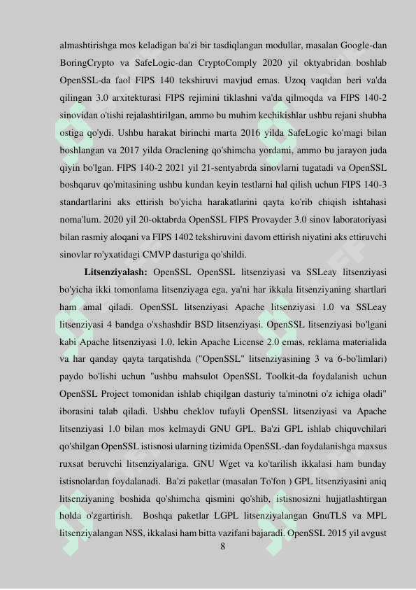 OpenSSL kutubxonasi va undan foydalanish (shifrlash/deshifrlash 8